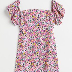 H&M+ Off-the-shoulder Flounce-sleeve Dress - Pink/Floral - 4XL - New with Tags!